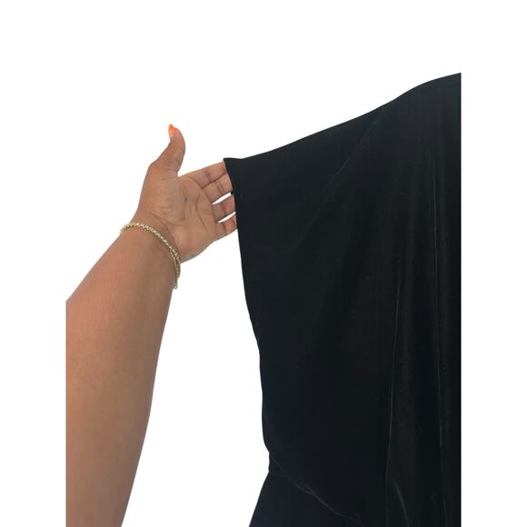 Lauren Ralph Lauren Women's Black Velvet Tie Waist Cocktail Hour Dress Size 14 - Picture 4 of 10